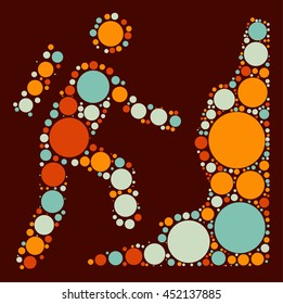 Mountaineer shape vector design by color point