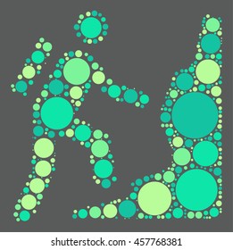 Mountaineer shape vector design by color point