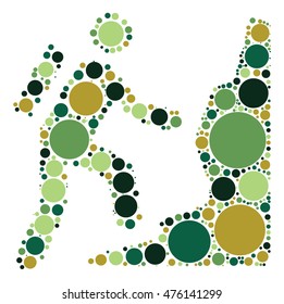 Mountaineer shape vector design by color point