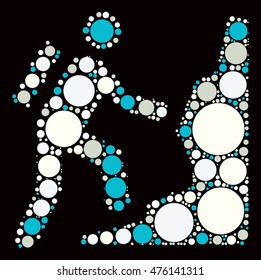 Mountaineer shape vector design by color point