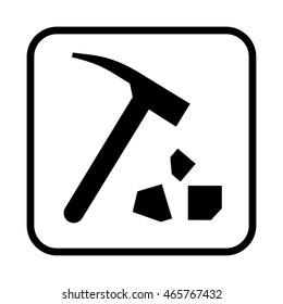 Mountaineering abstract icon. Flat vector illustration isolated on white background.