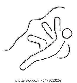mountaineering brush strokes on a white background. Vector illustration.