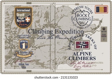 Mountaineering, climbing and adventure art print
