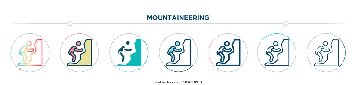 mountaineering icon designed in gradient, filled, two color, thin line and outline style. vector illustration of mountaineering vector icons. can be used for mobile, ui, web
