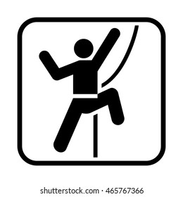 Mountaineering icon. Flat vector illustration isolated on white background.
