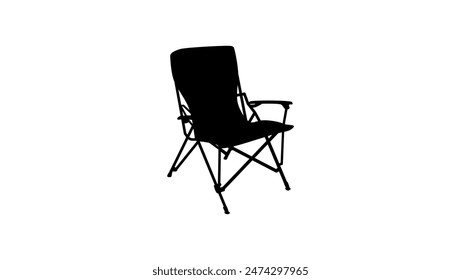 Mountaineering Mesh Leisure Chair, black isolated silhouette