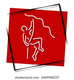 mountaineering red banner. Vector illustration.