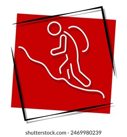 mountaineering red banner. Vector illustration.