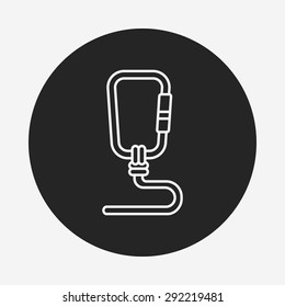 Mountaineering rope line icon