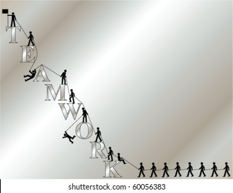 Mountaineering teamwork themed graphic with copy space for own text