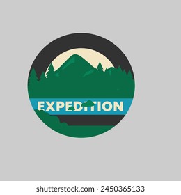 Logo de aventura de montaña Vector gráfico de ilustración
