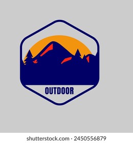 Mountainer logo vector graphic of illustration with background