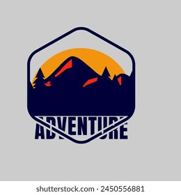 Mountainer logo vector graphic of illustration with background