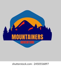 Mountainer logo vector graphic of illustration with background