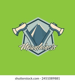 Bergsteiger Logo Vektorgrafik Grafik der Illustration mit Hintergrund