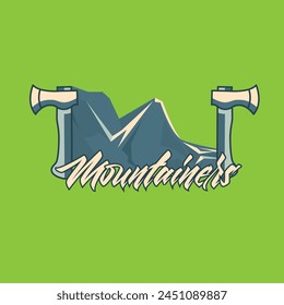 Mountainers logo vector graphic of illustration with background