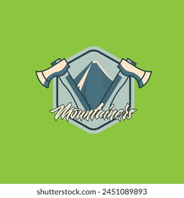 Mountainers logo vector graphic of illustration with background