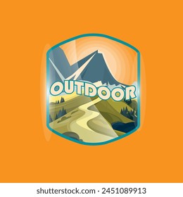 Mountainers logo vector graphic of illustration with background