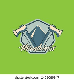 Mountainers logo vector graphic of illustration with background