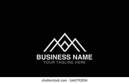 Mountain/House minimalist line art logo illustration for corporations.