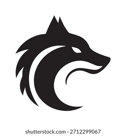 Emblema De Lobo Integrado En La Montaña Diseñado Con Un Estilo Mínimo Aventurero