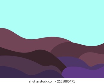 Mountainous landscape in a minimalist style. Panorama of mountain peaks. Design for posters, banners and promotional products. Vector illustration