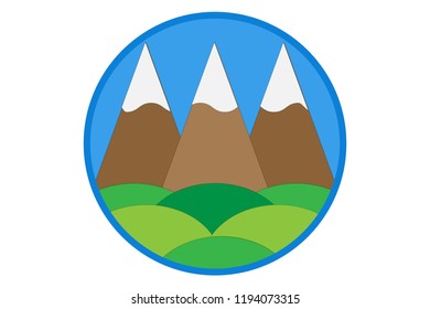 Mountainous landscape of mountains day.