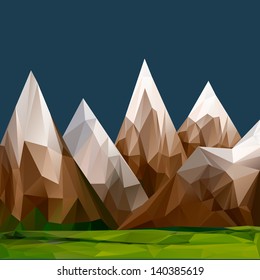 Mountainous terrain, polygonal background, vector illustration.