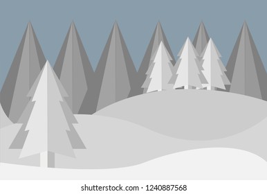 Mountainous winter landscape.