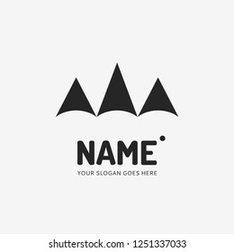 The mountains abstract form. Vector logo design. Business concept icon.