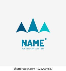 The mountains abstract form. Vector logo design. Business concept icon.