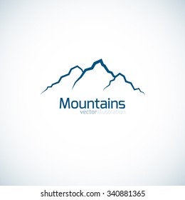 Mountains Abstract Illustration. Mountains Symbol. Vector Illustration.