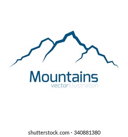 Mountains Abstract Illustration. Mountains Symbol. Vector Illustration.