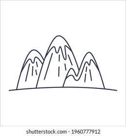 Mountains in abstract scandinavian style isolated on white background. Vector illustration