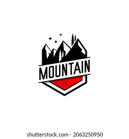 mountains and adventure logo illustration vector