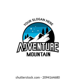 mountains and adventure logo illustration vector