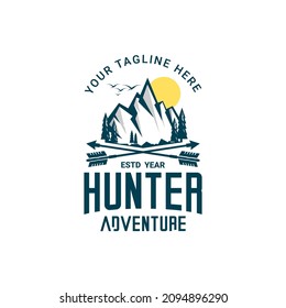 mountains and adventure logo illustration vector	