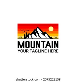 mountains and adventure logo illustration vector	
