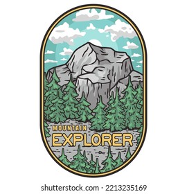 Mountains adventure outdoor print. Nature wild life explore. Wanderlust and camping