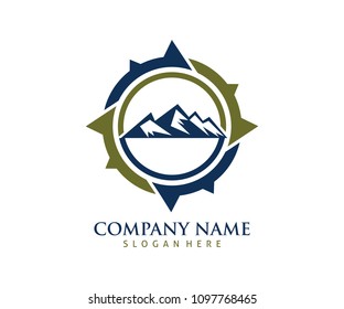 mountains adventure vector icon logo design template