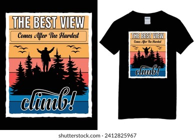 Mountains adventures t-shirt design vector illustration