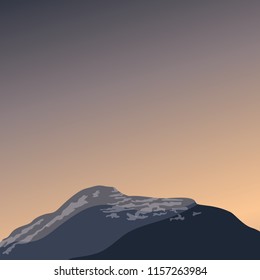 Mountains background in flat style. For banner, poster and creative design. Vector illustration