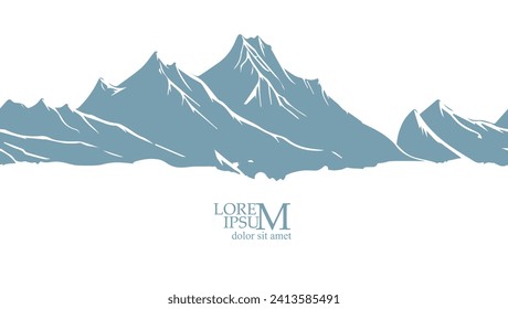 Mountains background. hand drawing. Not AI, Vector illustration