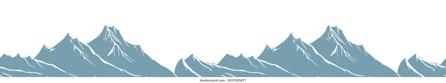 Mountains background. hand drawing. Not AI, Vector illustration