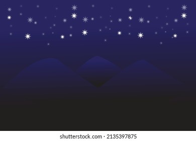mountains background at night with stars