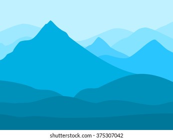 Mountains background, vector illustration with copy space.
