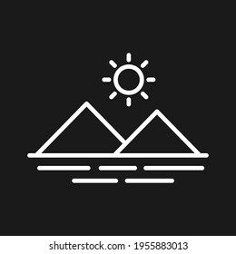Mountains, beach Icon vector image. Can be used for Summer and Holidays. Suitable for mobile apps, web apps and print media.