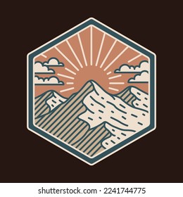 mountains and beauty sunrise graphic illustration vector art t-shirt design