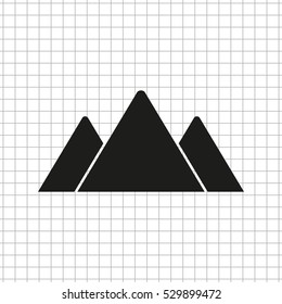 mountains  - black vector icon