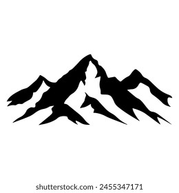 Mountains in black and white, perfect for creating tattoos with high altitudes resembling a paradise or climbing landscape, styled in vector illustration